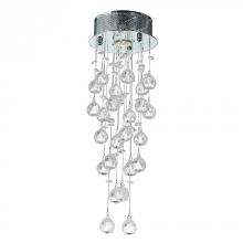 Worldwide Lighting Corp W33258C8 - Icicle 1-Light Chrome Finish and Clear Crystal Flush Mount Ceiling Light 8 in. Dia x 24 in. H Round