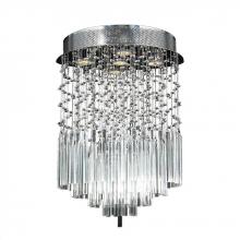 Worldwide Lighting Corp W33260C16-CL - Torrent 5-Light Chrome Finish and Clear Crystal Flush Mount Ceiling Light 16 in. Dia x 22 in. H Roun