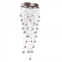 Worldwide Lighting Corp W33263C16 - Icicle 3-Light Chrome Finish and Clear Crystal Flush Mount Ceiling Light 16 in. L x 8 in. W x 40 in.