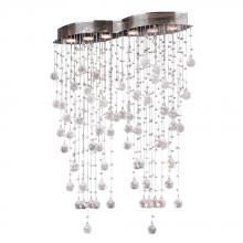 Worldwide Lighting Corp W33263C29 - Icicle 6-Light Chrome Finish and Clear Crystal Flush Mount Ceiling Light 29 in. L x 8 in. W x 40 in.