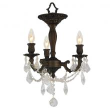 Worldwide Lighting Corp W33302F13-CL - Windsor 3-Light dark Bronze Finish and Clear Crystal Semi Flush Mount Ceiling Light 13 in. Dia x 14