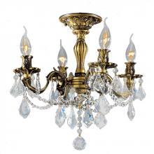 Worldwide Lighting Corp W33303BP17-CL - Windsor 4-Light Antique Bronze Finish and Clear Crystal Semi Flush Mount Ceiling Light 17 in. Dia x 