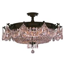 Worldwide Lighting Corp W33354F30-CL - Winchester 10-Light dark Bronze Finish and Clear Crystal Semi Flush Mount Ceiling Light 30 in. Dia x