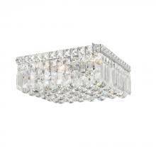 Worldwide Lighting Corp W33516C12 - Cascade 4-Light Chrome Finish and Clear Crystal Flush Mount Ceiling Light 12 in. L x 12 in. W x 5.5 