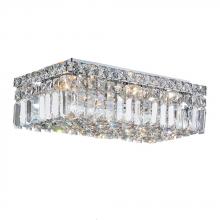 Worldwide Lighting Corp W33528C16 - Cascade 4-Light Chrome Finish and Clear Crystal Flush Mount Ceiling Light 16 in. L x 8 in. W x 5 in.