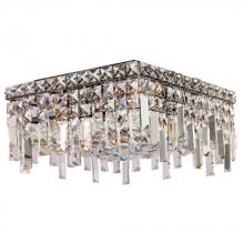 Worldwide Lighting Corp W33616C12 - Cascade 4-Light Chrome Finish and Clear Crystal Flush Mount Ceiling Light 12 in. L x 12 in. W x 7.5 