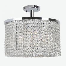 Worldwide Lighting Corp W33746C20 - Prism Collection 9 Light Chrome Finish Crystal String Semi Flush Mount Ceiling Light 20" D x 10&
