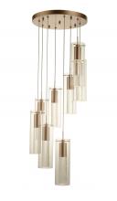 Worldwide Lighting Corp W33809MG16 - Sprite 36-Watt Matte Gold Finish Integrated LEd Crystal and Glass Tube Pendant Light 3000K 16 in. Di