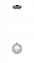 Worldwide Lighting Corp W33848MN5 - Moulin 1-Light Matte Nickel Finish Halogen / LEd Clear and Frosted Glass Ball Mini Pendant Ceiling L