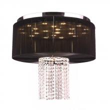 Worldwide Lighting Corp W33954C20-BK - Alice Collection 9 Light LED Chrome Finish and Clear Crystal with Black String Shade 20&#34; D x 18&