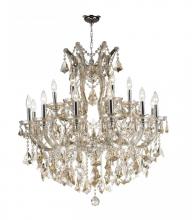 Worldwide Lighting Corp W83005C30-GT - Maria Theresa 19-Light Chrome Finish and Golden Teak Crystal Chandelier 30 in. Dia x 28 in. H Two 2 