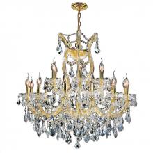 Worldwide Lighting Corp W83005G30 - Maria Theresa 19-Light Gold Finish and Clear Crystal Chandelier 30 in. Dia x 28 in. H Two 2 Tier Lar