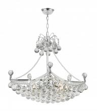 Worldwide Lighting Corp W83025C24 - Empire 6-Light Chrome Finish and Clear Crystal Umbrella Chandelier 24 in. L x 14 in. W x 18 in. H Ob