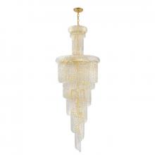 Worldwide Lighting Corp W83029G22 - Empire 22-Light Gold Finish and Clear Crystal Spiral Cascading Chandelier 22 in. Dia x 60 in. H Medi