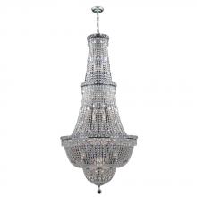 Worldwide Lighting Corp W83033C28 - Empire 34-Light Chrome Finish and Clear Crystal Chandelier 28 in. Dia x 56 in. H Round Large