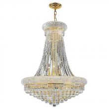 Worldwide Lighting Corp W83035G28 - Empire 14-Light Gold Finish and Clear Crystal Chandelier 24 in. Dia x 32 in. H Large