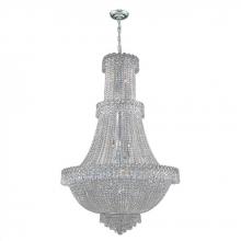 Worldwide Lighting Corp W83047C30 - Empire 17-Light Chrome Finish and Clear Crystal Chandelier 30 in. Dia x 48 in. Round Large