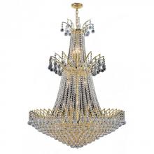 Worldwide Lighting Corp W83052G32 - Empire 18-Light Gold Finish and Clear Crystal Chandelier 32 in. Dia x 43 in. H Large