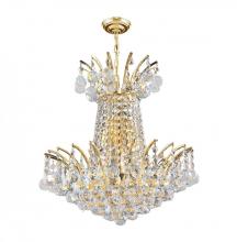 Worldwide Lighting Corp W83053G16 - Empire 4-Light Gold Finish and Clear Crystal Chandelier 16 in. Dia x 16 in. H Mini