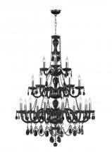 Worldwide Lighting Corp W83099C38-BL - Provence Collection 21 Light Chrome Finish and Black Crystal Chandelier 38&#34; D x 54&#34; H Three