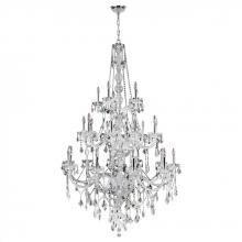 Worldwide Lighting Corp W83108C43-CL - Provence 25-Light Chrome Finish and Clear Crystal Chandelier  43 in. Dia x 68 in. H Three 3 Tier Ext