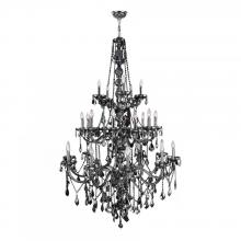 Worldwide Lighting Corp W83108C43-SM - Provence 25-Light Chrome Finish and Smoke Crystal Chandelier  43 in. Dia x 68 in. H Three 3 Tier Ext