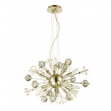 Worldwide Lighting Corp W83111MG24 - Starburst 20 Light Matte Gold Finish and Clear Crystal Sputnik Chandelier d24 in. x H16 in. Large