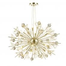 Worldwide Lighting Corp W83111MG36 - Starburst 24-Light Matte Gold Finish and Clear Crystal Sputnik Chandelier d36 in. x H26 in. Large