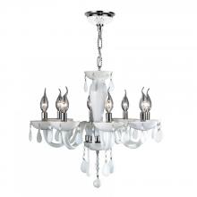 Worldwide Lighting Corp W83129C22-WH - Gatsby Collection 8 Light Chrome Finish and White Blown Glass Chandelier 22&#34; D x 19&#34; H Mediu