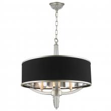 Worldwide Lighting Corp W83139MN21 - Gatsby  3-Light Matte Nickel Finish with Black drum Shade Chandelier 21 in. Dia x 22 in. H