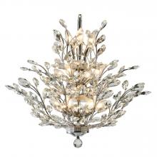 Worldwide Lighting Corp W83152C27 - Aspen 15-Light Chrome Finish and Crystal Floral Chandelier 27 in. Dia x 27 in. H Three 3 Tier Medium