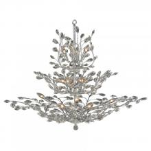 Worldwide Lighting Corp W83152C41 - Aspen 18-Light Chrome Finish and Clear Crystal Floral Chandelier 41 in. Dia x 34 in. H Three 3 Tier 
