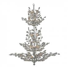 Worldwide Lighting Corp W83152C42 - Aspen 26-Light Chrome Finish and Clear Crystal Floral Chandelier 42 in. Dia x 50 in. H Four 4 Tier L