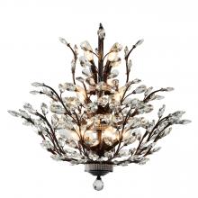 Worldwide Lighting Corp W83152F27 - Aspen 15-Light dark Bronze Finish and Crystal Floral Chandelier 27 in. Dia x 27 in. H Three 3 Tier M