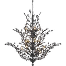 Worldwide Lighting Corp W83152F41 - Aspen 18-Light dark Bronze Finish and Clear Crystal Floral Chandelier 41 in. Dia x 34 in. H Three 3