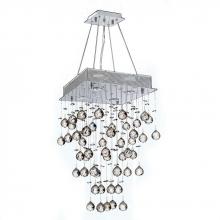 Worldwide Lighting Corp W83235C14 - Icicle Collection 4 Light Chrome Finish and Clear Crystal Square Chandelier 14&#34; L x  14&#34; W x