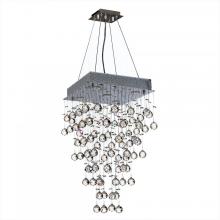 Worldwide Lighting Corp W83236C16 - Icicle Collection 5 Light Chrome Finish and Clear Crystal Square Chandelier 16&#34; L x  16&#34; W x
