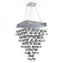 Worldwide Lighting Corp W83237C20 - Icicle Collection 5 Light Chrome Finish and Clear Crystal Square Chandelier 20&#34; L x  20&#34; W x