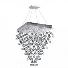 Worldwide Lighting Corp W83238C24 - Icicle Collection 8 Light Chrome Finish and Clear Crystal Square Chandelier 24&#34; L x  24&#34; W x