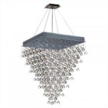 Worldwide Lighting Corp W83239C28 - Icicle Collection 8 Light Chrome Finish and Clear Crystal Square Chandelier 28" L x  28" W x