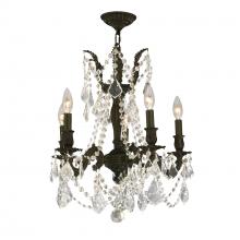 Worldwide Lighting Corp W83304F18-CL - Windsor 5-Light dark Bronze Finish and Clear Crystal Chandelier 18 in. Dia x 19 in. H Medium