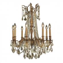 Worldwide Lighting Corp W83306FG24-GT - Windsor 8-Light French Gold Finish and Golden Teak Crystal Chandelier 24 in. Dia x 30 in. H Large