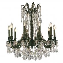 Worldwide Lighting Corp W83308F28-CL - Windsor 10-Light dark Bronze Finish and Clear Crystal Chandelier 28 in. Dia x 31 in. H Large