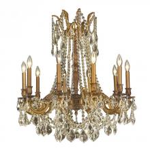 Worldwide Lighting Corp W83308FG28-GT - Windsor 10-Light French Gold Finish and Golden Teak Crystal Chandelier 28 in. Dia x 31 in. H Large