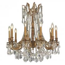 Worldwide Lighting Corp W83308FG28-CL - Windsor 10-Light French Gold Finish and Clear Crystal Chandelier 28 in. Dia x 31 in. H Large