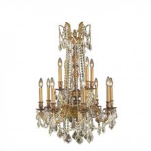 Worldwide Lighting Corp W83309FG24-GT - Windsor 12-Light French Gold Finish and Golden Teak Crystal Chandelier 24 in. Dia x 36 in. H Two 2 T