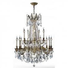 Worldwide Lighting Corp W83310BP28-CL - Windsor 15-Light Antique Bronze Finish and Clear Crystal Chandelier 28 in. Dia x 36 in. H Two 2 Tier