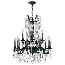 Worldwide Lighting Corp W83310F28-CL - Windsor 15-Light dark Bronze Finish and Clear Crystal Chandelier 28 in. Dia x 36 in. H Two 2 Tier La
