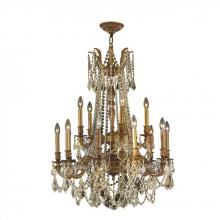 Worldwide Lighting Corp W83310FG28-GT - Windsor 15-Light French Gold Finish and Golden Teak Crystal Chandelier 28 in. Dia x 36 in. H Two 2 T