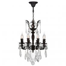 Worldwide Lighting Corp W83321F16 - Versailles 8-Light dark Bronze Finish and Clear Crystal Mini Chandelier 16 in. Dia x 23 in. H